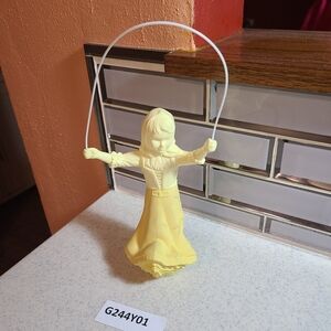 Yellow Girl Figurine with Jump Rope Empty Avon Bottle
